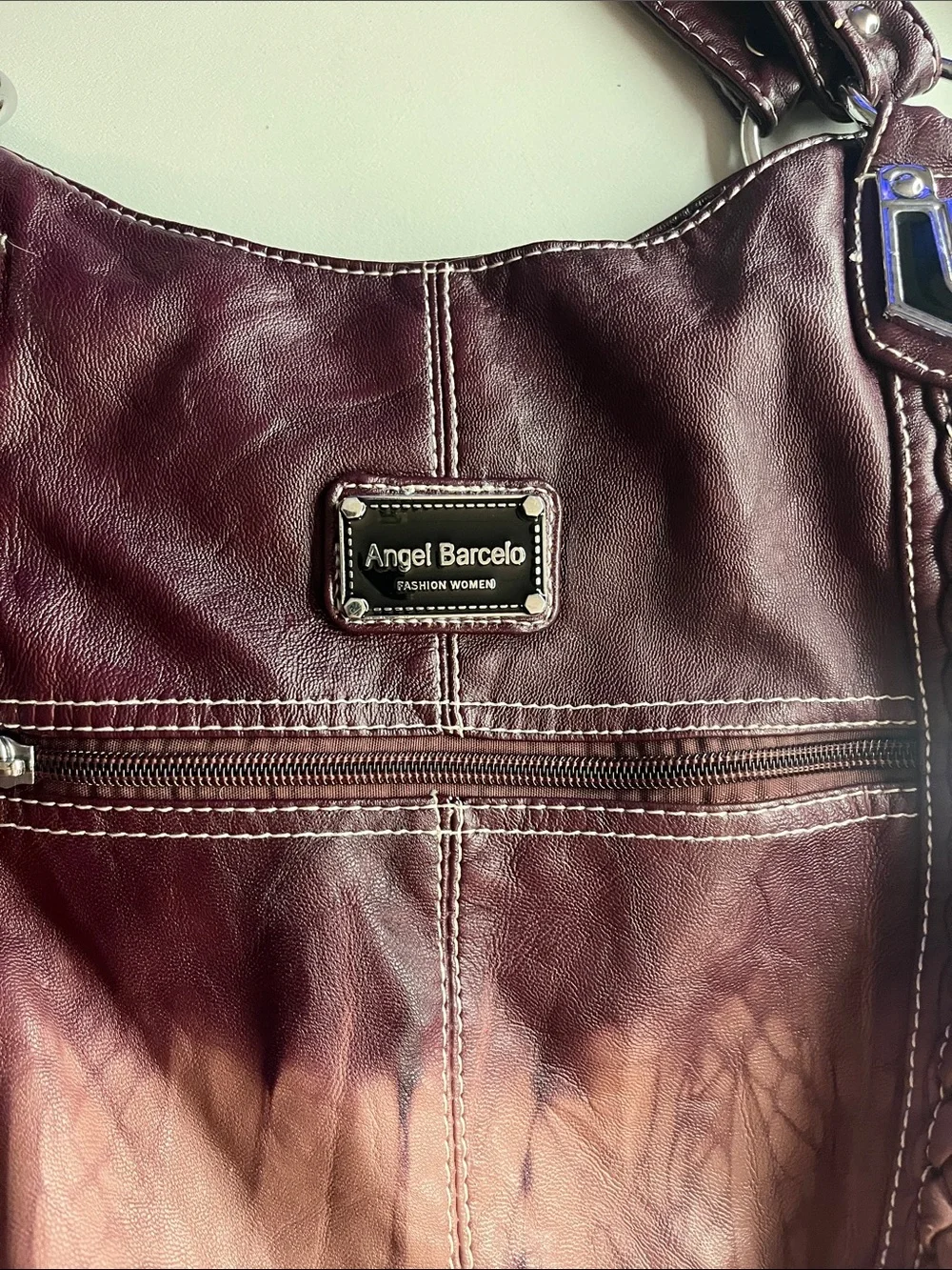 Angel Barceló Brown Faux  Tote Bag
